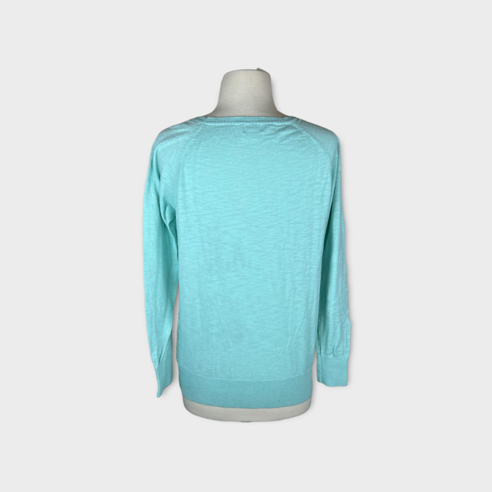 Mossimo Supply Co |  Women's Lace Front Embellished Sweater | Large - Picture 4 of 9